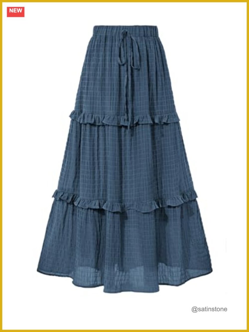 Flowy Ruched Drawstring High Waist Maxi Skirt A-Line Tiered Women's Summer